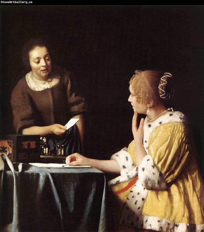 Jan Vermeer Lady with Her Maidservant Holding a Letter